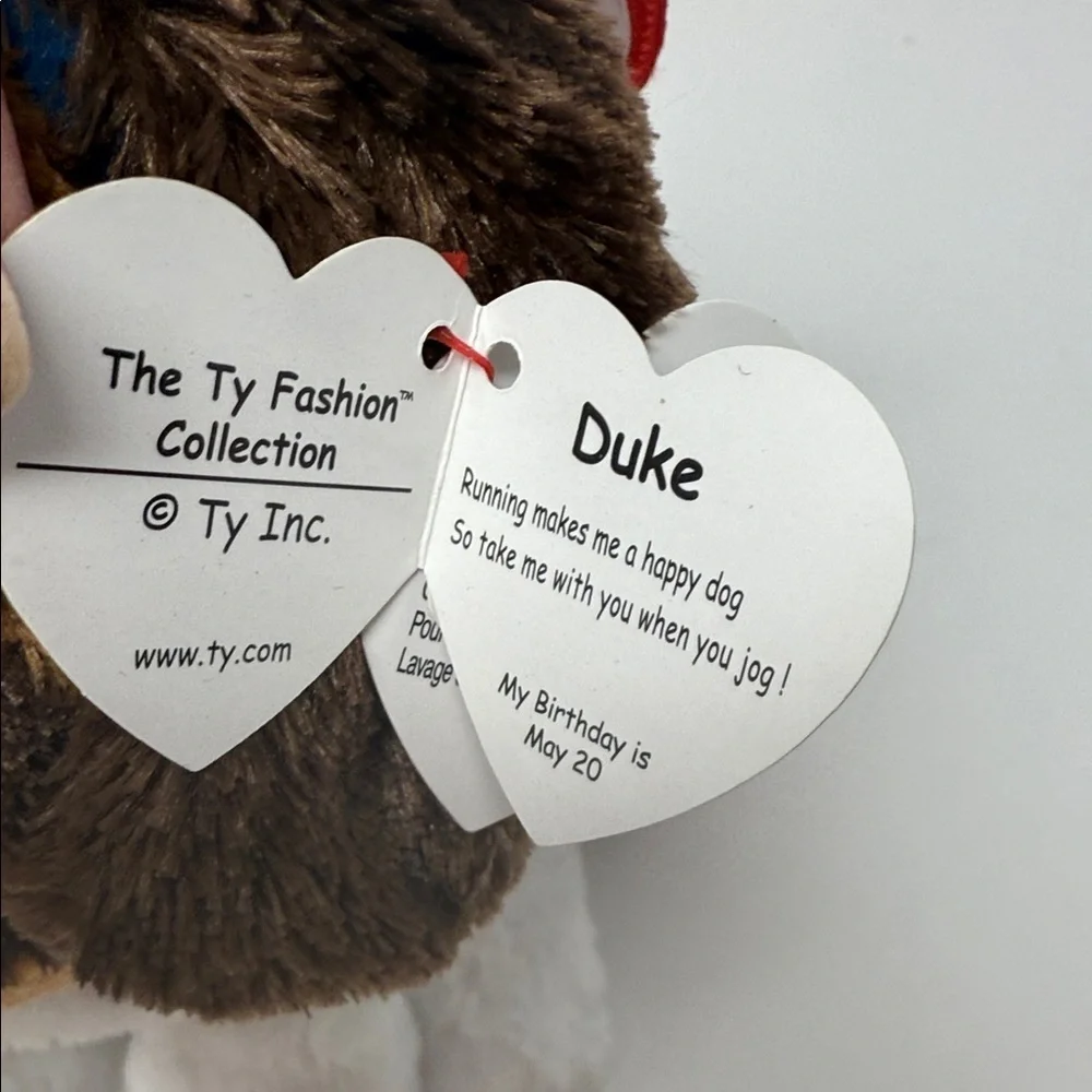 Ty Plush Dog Backpack with Brown and White “Duke” Brand New beanie babies